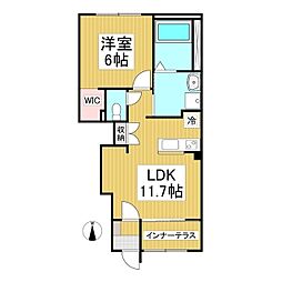サンマルコ上田 A棟 1LDKの間取図画像