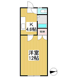 Latournet.un 1Kの間取図画像