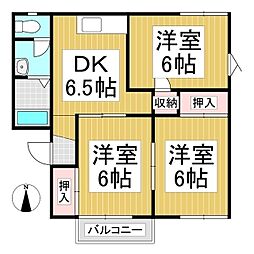 アトゥレあすかA 3DKの間取図画像