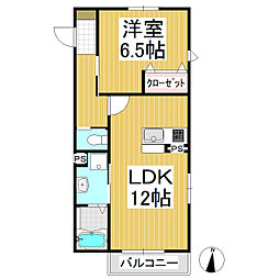 ビラ芳南台B 1LDKの間取図画像