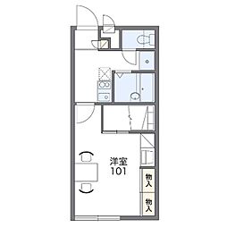 レオパレス藤 1Kの間取図画像