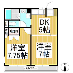 レオパレスノエル 2DKの間取図画像