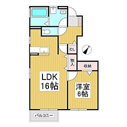 ディアコート・丸子 1LDKの間取図画像