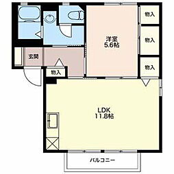 フレグランスえぼし 1LDKの間取図画像