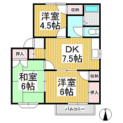 シェーナー・ヴァルトC 3DKの間取図画像