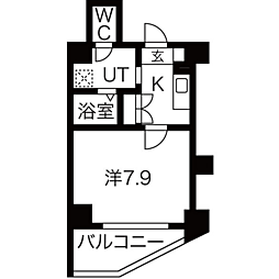 WINBELL同心一丁目 1Kの間取図画像