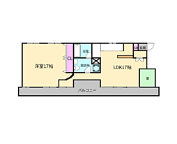 シーサイドヴィラ五番館 1LDKの間取図画像
