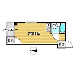 早苗清洲プラザ ワンルームの間取図画像