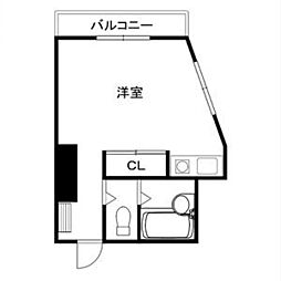 スクエアコート栄町 ワンルームの間取図画像