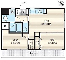 池袋パークハイツマンション 2LDKの間取図画像
