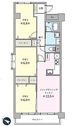 多摩川芙蓉ハイツ1号棟 3LDKの間取図画像