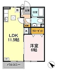 セピアコート 1LDKの間取図画像