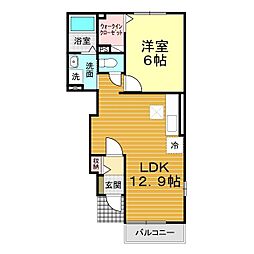 勇駿1番館 1LDKの間取図画像