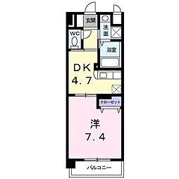 ドエル6 1DKの間取図画像