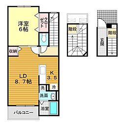 シーパレス 1LDKの間取図画像