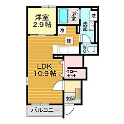 グレートリバービレッジ1 1LDKの間取図画像