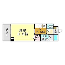 ローズガーデン 1Kの間取図画像