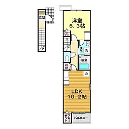 ルシェノン 1LDKの間取図画像