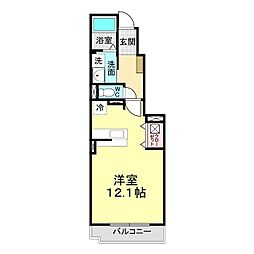 アクティフ長府2 ワンルームの間取図画像