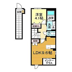 Chat noir fff 1LDKの間取図画像