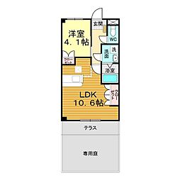 スカイパレス 1LDKの間取図画像
