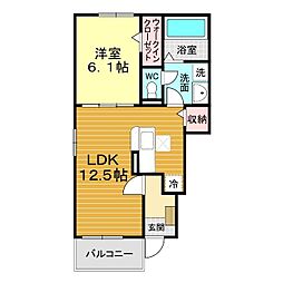 ペンサミエント安岡 1LDKの間取図画像