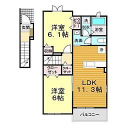 サンリットヒル4 2LDKの間取図画像