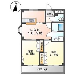 メゾン・エトワール 2LDKの間取図画像