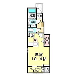 セントヴィラージュ2 ワンルームの間取図画像
