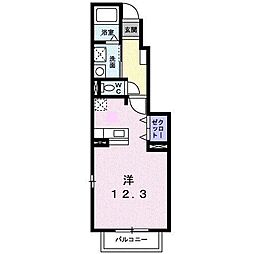 ヴィラ・シャンティ ワンルームの間取図画像