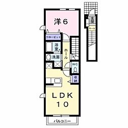 リジェールプラースA 1LDKの間取図画像