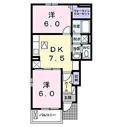 グレイス・ガーデン 2DKの間取図画像
