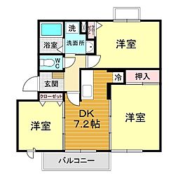 グランディス.B 3DKの間取図画像