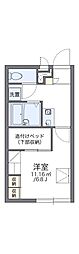 レオパレス山口駅前 1Kの間取図画像