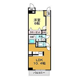 プロスパーさくら 1LDKの間取図画像