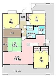 エバーライフ平成南 4LDKの間取図画像
