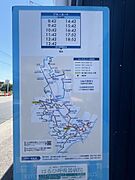 あしがるバスの停留所マップ。駅・スーパーへ直行できます♪1乗車100円バスで快適移動♪一日乗車券は200円でご利用できます