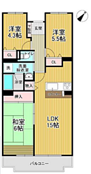 チサンマンション北鴻巣 3LDKの間取図画像