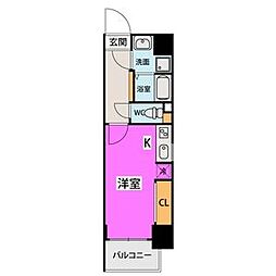 21テクノロジー ワンルームの間取図画像