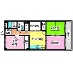 サンヒルズ千早 3SDKの間取図画像