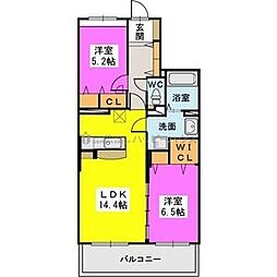 エルブコート 2LDKの間取図画像