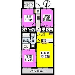 ラフィーネマルベリー 3LDKの間取図画像