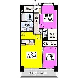 グラン・エルドール空港東 2LDKの間取図画像