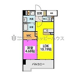 グレイス折尾 1LDKの間取図画像