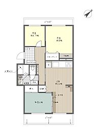 千里緑丘住宅39号棟 3LDKの間取図画像