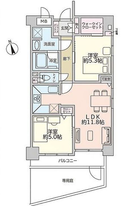 2LDK 間取り