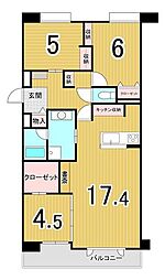 リーセント曙 3LDKの間取図画像