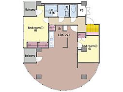ベイステージ元町 2LDKの間取図画像