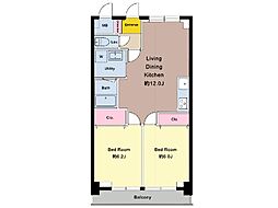 エスペランサ鷺沼 2LDKの間取図画像