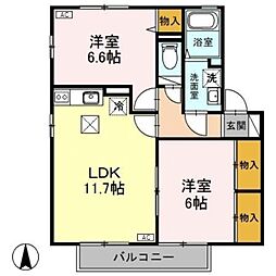 ビリーヴ 2LDKの間取図画像